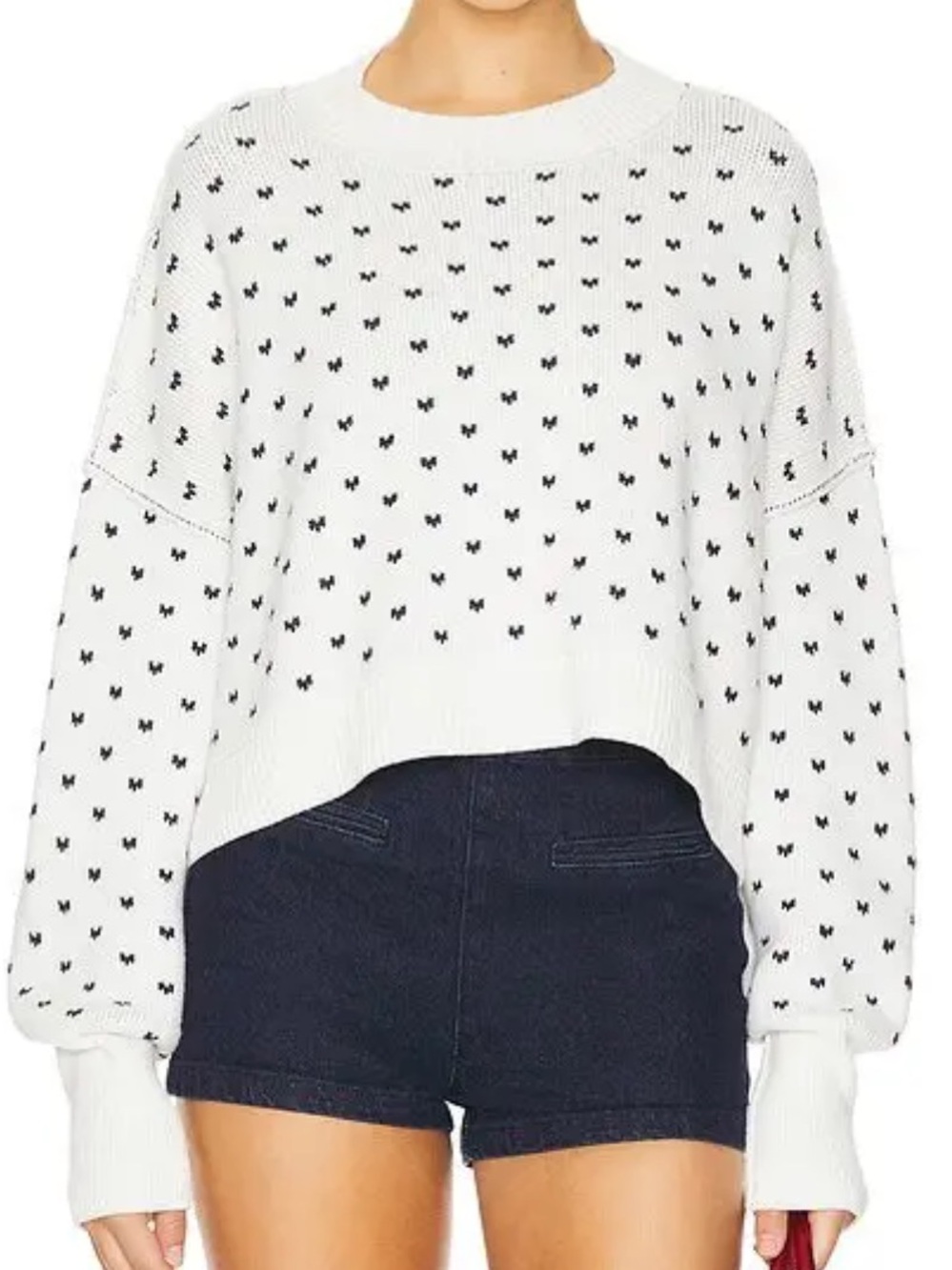 Free People Easy Street Patterned Crop Sweater